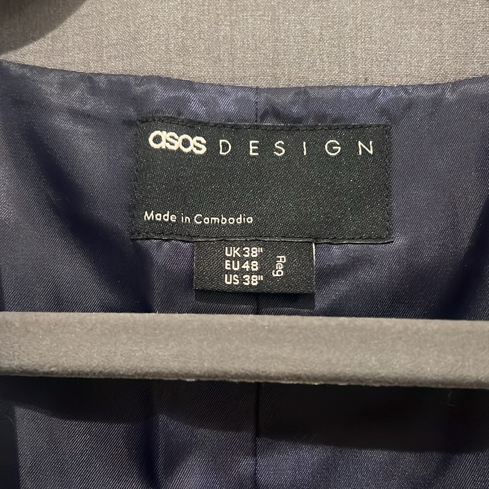 🤎ASOS DESIGN slim fit suit vest with wool in charcoal - Picture 9 of 9